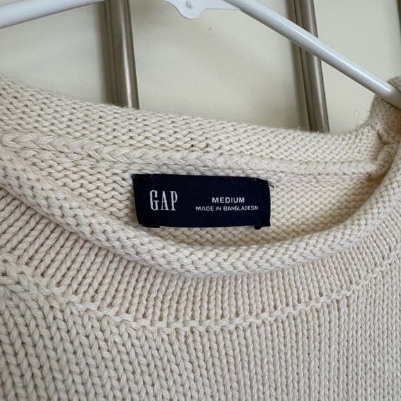 Gap Brown and Cream Horizontal Striped Crew Neck Knit Sweater Women’s Medium - Picture 2 of 5